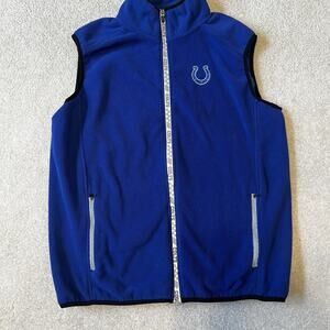 Indianapolis Colts Medium Fleece Sweater Vest Blue Full Zip NFL Team Apparel
